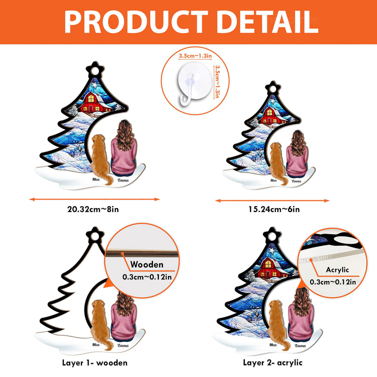 Happily-Sitting-With-Dogs_-Cats-Under-Christmas-Tree-Personalized-Suncatcher-Ornament_3