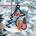 Happily-Sitting-With-Dogs_-Cats-Under-Christmas-Tree-Personalized-Suncatcher-Ornament_5