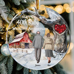 Happy 40th Ruby Wedding Anniversary - Personalized Acrylic Ornament