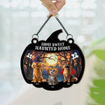 Happy Halloween Home Sweet Haunted Home - Personalized Window Hanging Suncatcher Ornament