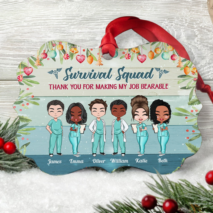 Heart Made Us Friends - Personalized Aluminum Ornament - Christmas Decoration Gift For Nurses Doctors