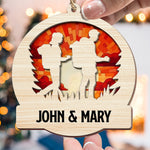 Hiking Couple Best Gifts For Hikers - Personalized Suncatcher Ornament