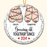 I Want To Grow Old With You Funny Christmas Couples - Personalized Ceramic Ornament