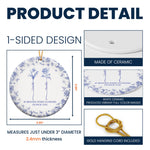 If Besties Were Flowers I'd Pick You - Toile De Jouy Custom Birth Flower - Personalized Ceramic Ornament