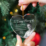 In Loving Memory You Are Loved Beyond Words - Personalized Heart Glass Photo Ornament