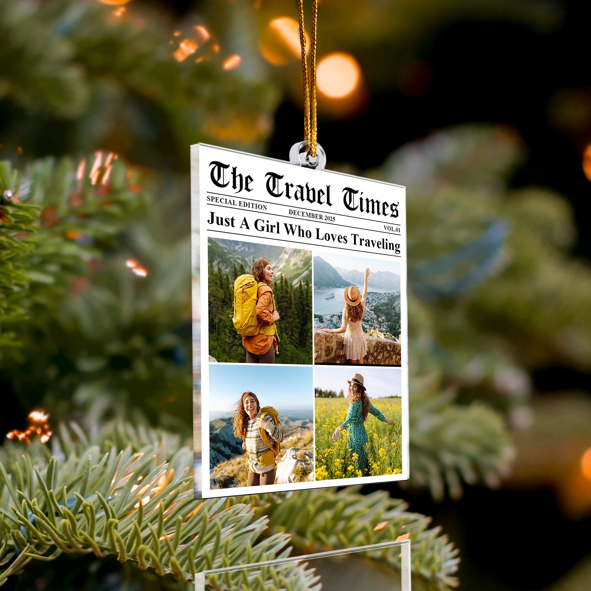 Just A Girl Who Loves Traveling - Personalized Acrylic Photo Ornament