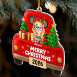 Kid Christmas Red Truck - Personalized Acrylic Ornament