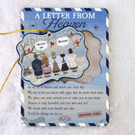 Letter From Heaven - Personalized Christmas Wooden Card With Pop Out Ornament - Memorial Gift For Brothers, Sisters, Family Members