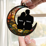 Love To The Moon And Back - Personalized Suncatcher Ornament