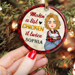 Makin' A List Chicken It Twice - Personalized Ceramic Ornament