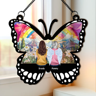 Memorial Butterfly Loss Of Loved Ones - Personalized Window Hanging Suncatcher Ornament
