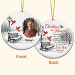 Memorial Christmas In Heaven - Personalized Ceramic Photo Ornament