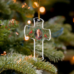 Memorial Christmas Ornament I'm Always With You - Personalized Acrylic Photo Ornament - Cross Ornament