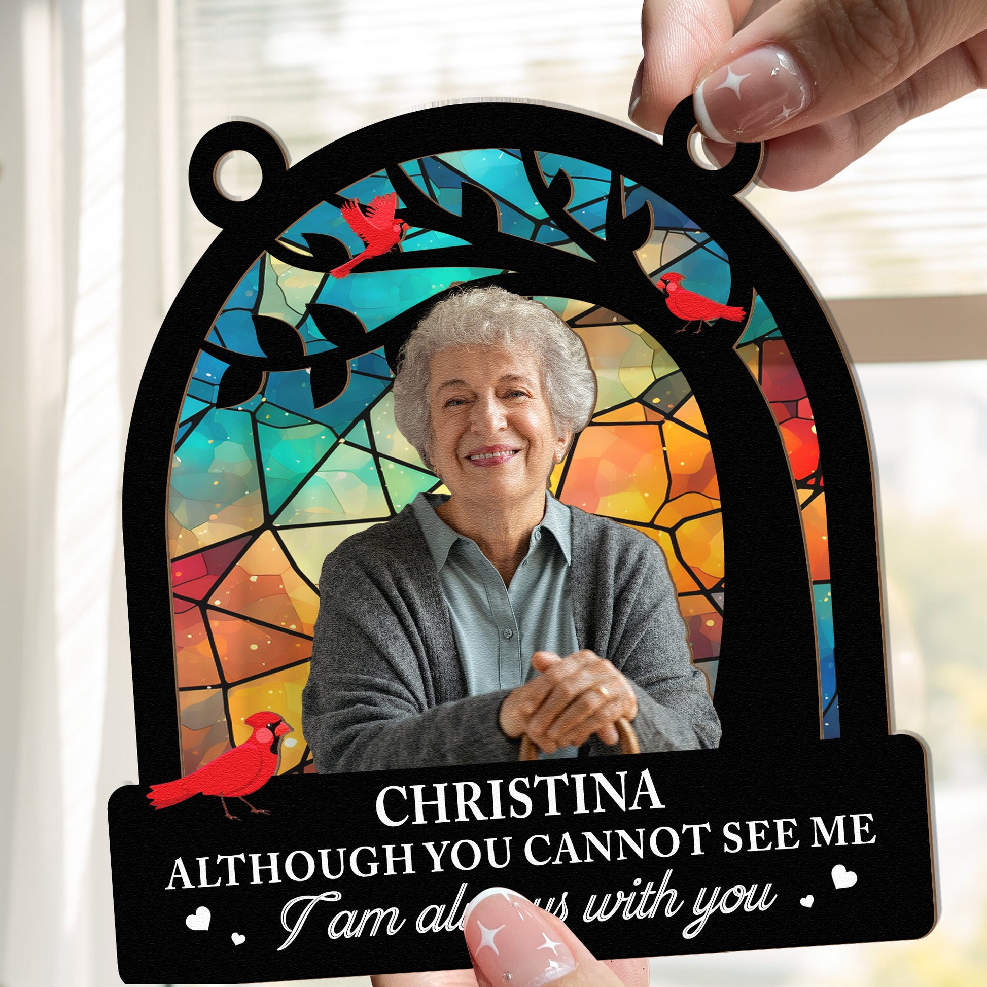 Memorial-I-Am-Always-With-You-Personalized-Window-Hanging-Suncatcher-Photo-Ornament2