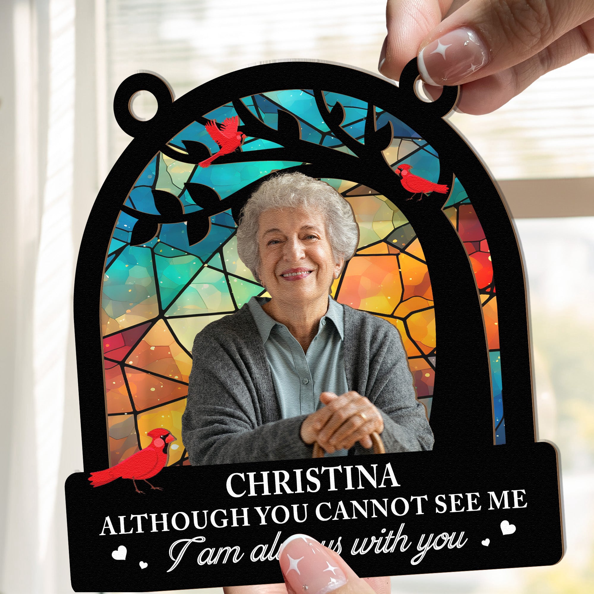 Memorial-I-Am-Always-With-You-Personalized-Window-Hanging-Suncatcher-Photo-Ornament2
