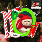 Meow Christmas Ornament - Woof Ornament Gift For Pet Lover - Personalized Acrylic Photo Ornament
