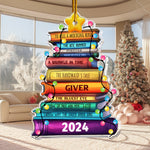 Merry Bookmas - Personalized Acrylic Ornament