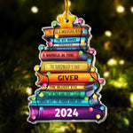 Merry Bookmas - Personalized Acrylic Ornament