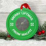 [Only available in the U.S] Merry Liftmas Weight Plates - Personalized Aluminum Ornament - Christmas Fitness Gym Weightlifting Gift For Gymer, Weightlifters, PTs