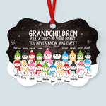 The Love Of Grandparents Is Forever (Up To 20 Kids) - Personalized Ornament - Snowman Family