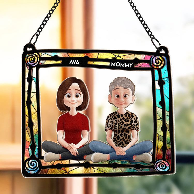 Mom-And-Her-Children-New-Version-Personalized-Window-Hanging-Suncatcher-Ornament_5