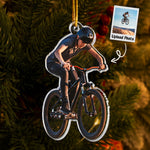 Mountain Biking Ornament Biker Christmas Gift - Personalized Acrylic Photo Ornament