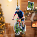 Mountain Biking Ornament Biker Christmas Gift - Personalized Acrylic Photo Ornament