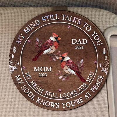 My Mind My Heart My Soul Butterfly Cardinal Ver - Personalized Wooden Car Visor Clip