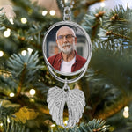 My Mind Still Talks To You - Custom Angel Wings Photo Ornament