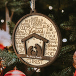 Names Of Jesus/God/Christ - Personalized Wooden Ornament