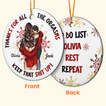 Naughty To Do List Christmas - Personalized Ceramic Ornament
