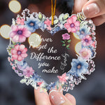 Never Forget The Difference You Make - Thank You Gifts For Boss, Coworkers - Personalized Acrylic Ornament