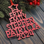 Custom Family Names 2025 Christmas Tree Up To 14 Names - Personalized Family Ornament