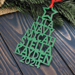 Custom Family Names 2025 Christmas Tree Up To 14 Names - Personalized Family Ornament