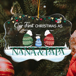 Our First Christmas As Mom & Dad - Personalized Acrylic Ornament - Christmas Gifts For Wife, Husband - First Time Mom Dad