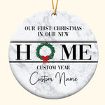 Our First Christmas In Our New Home - Personalized Ceramic Ornament - Christmas gift for Friends and Family