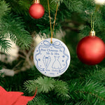 Our First Christmas Toile De Jouy - Personalized Ceramic Ornament