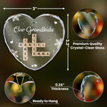 Our Grandkids Scrabble - Personalized Heart Glass Ornament