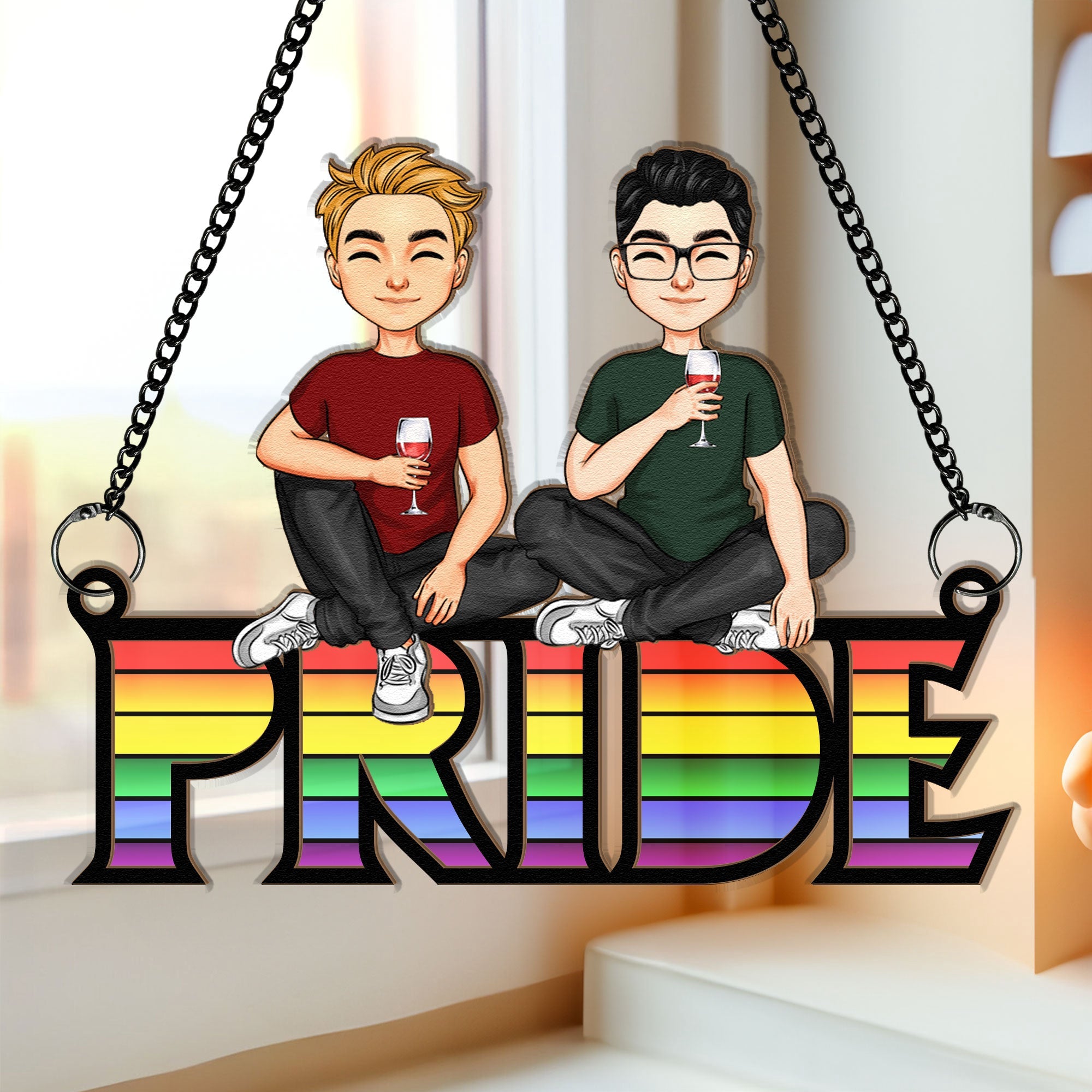 PRIDE-Love-Is-Love-Personalized-Window-Hanging-Suncatcher-Ornament_1