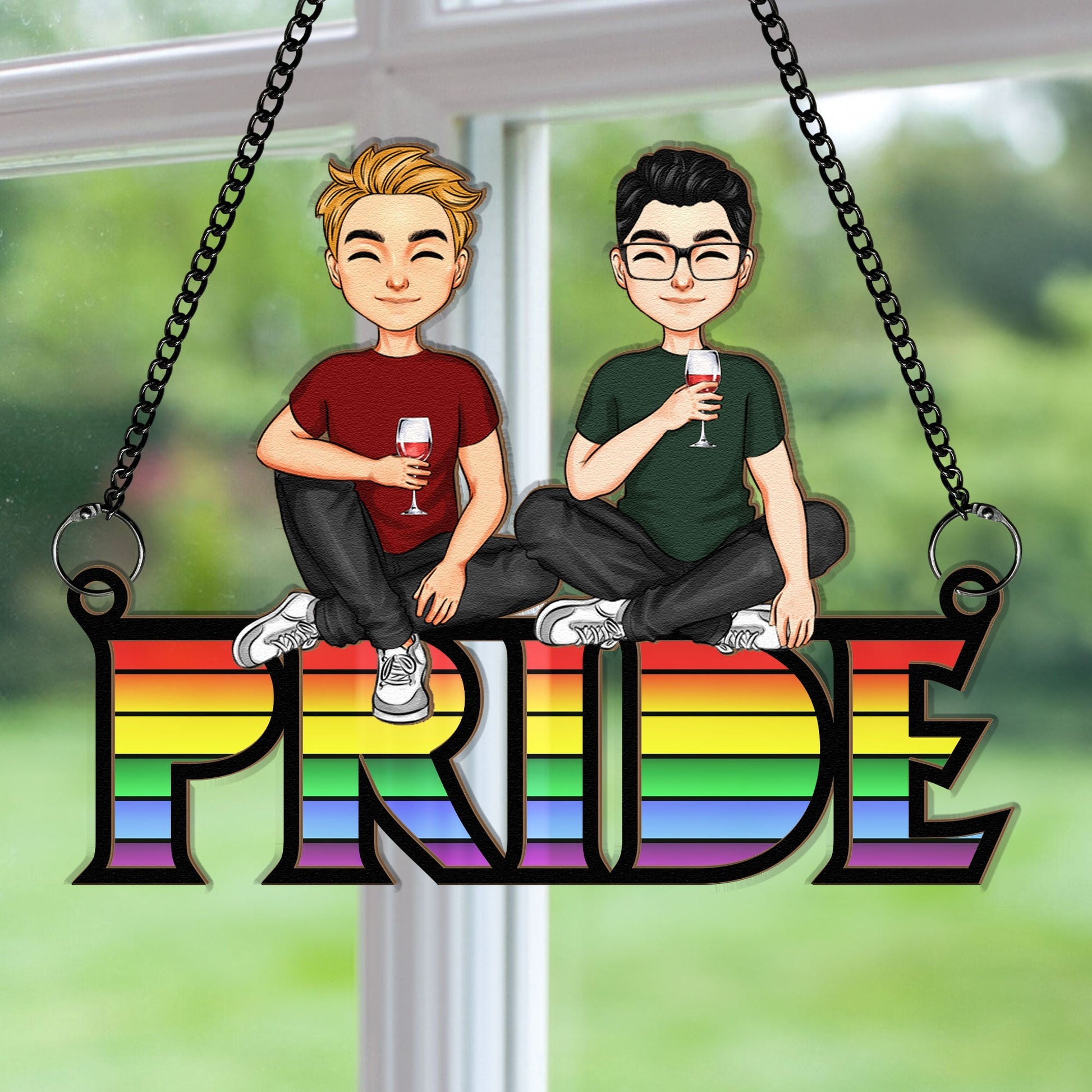 PRIDE-Love-Is-Love-Personalized-Window-Hanging-Suncatcher-Ornament_3