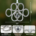 Paw-Shaped Keepsake - Personalized Photo Projection Ornament