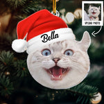Pet Funny Christmas Face, Personalized Photo Ornament