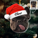 Pet Funny Christmas Face, Personalized Photo Ornament