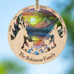 Reindeer Family - Personalized Suncatcher Ornament