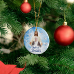 Safe In The Arms Of Jesus Memorial Christmas Ornament - Personalized Ceramic Photo Ornament