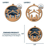 Set Of 5 Pieces Nativity Christmas With Music Sheet - Personalized Wooden Ornament