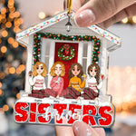 Sisters Forever Friends Red Christmas - Personalized Acrylic Ornament