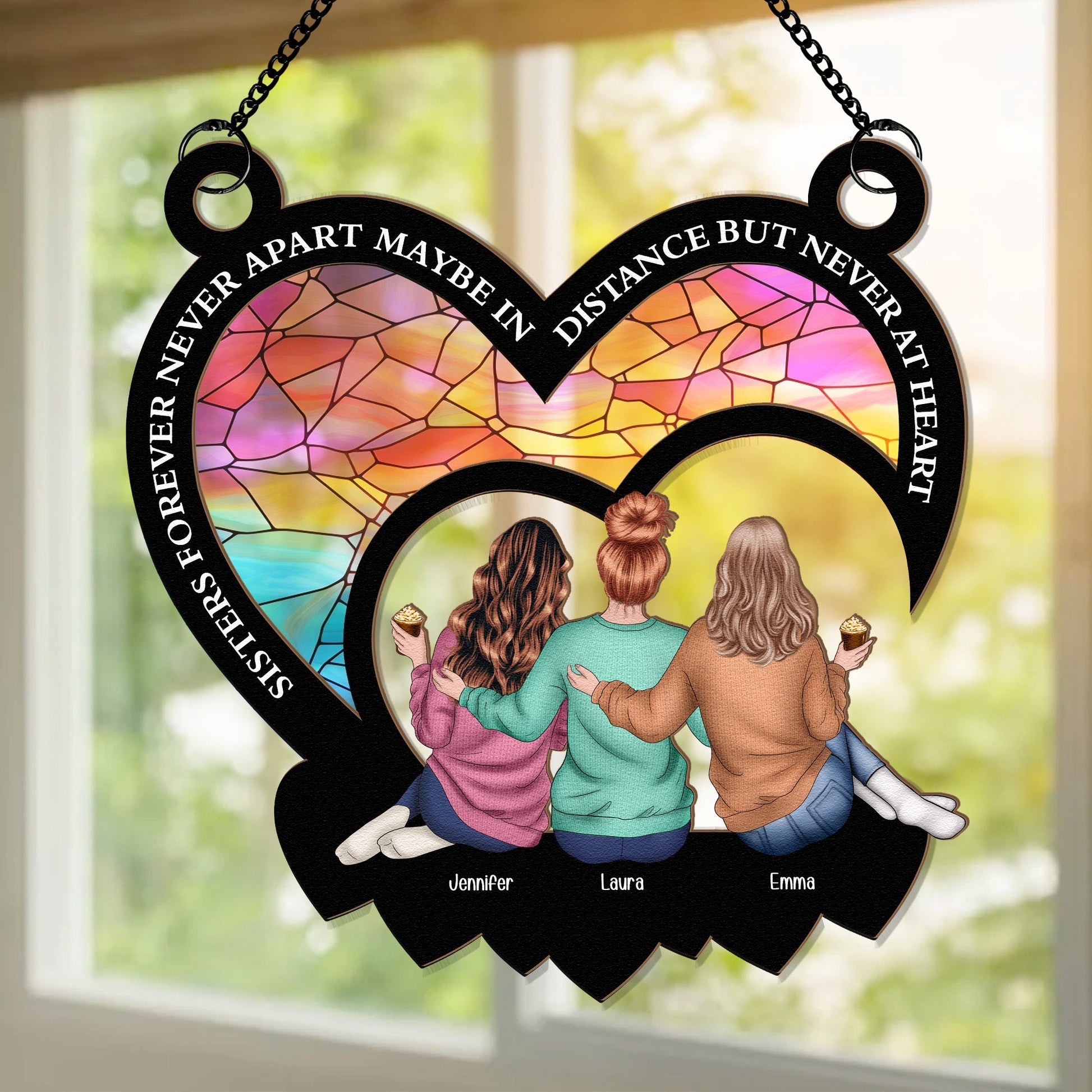 Sisters-Forever-Maybe-In-Distance-But-Never-At-Heart-Personalized-Window-Hanging-Suncatcher-Ornament1