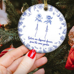 Sisters Are Different Flowers From The Same Garden Toile De Jouy - Personalized Ceramic Ornament