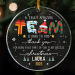 Thank You Gifts For Boss, Coworkers, Friends - A Truly Amazing Team Is Hard To Find - Personalized Acrylic Ornament